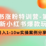 小红书涨粉特训营-第四期：最新小红书爆款玩法，月入1-10w实操案例分享